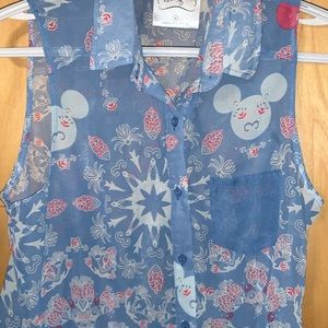 Blue flowery blouse